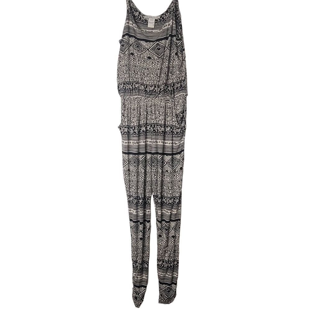 American Rag Adjustable Spaghetti Strap Elastic Waist Tribal Summer Jumpsuit S